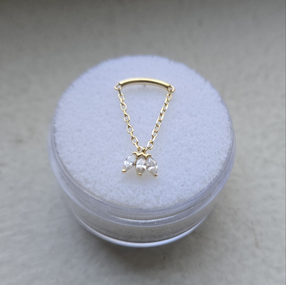 14k yellow gold single threadless end